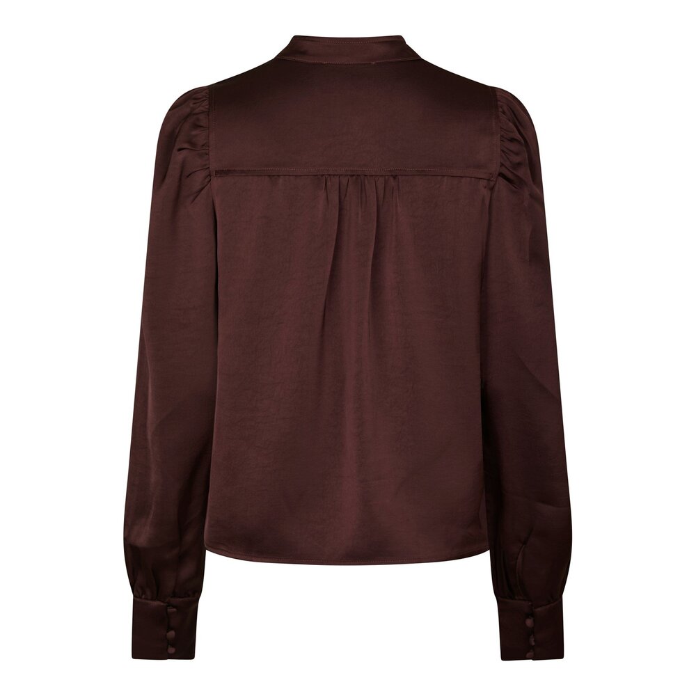 Neo Noir ROSSLYN HEAVY SATEEN BLOUSE - BURGUNDY
