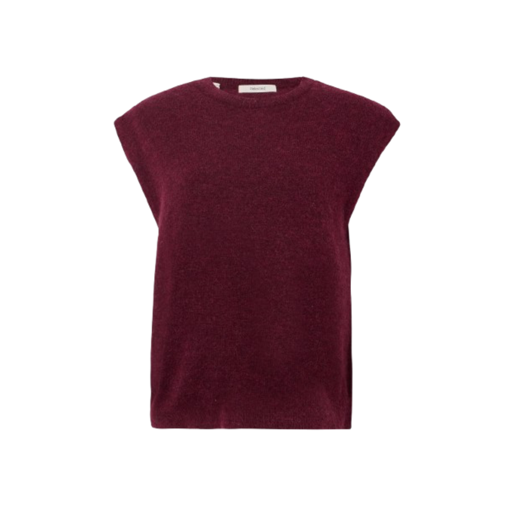 Selected Femme LULU SL KNIT - BORDEAU