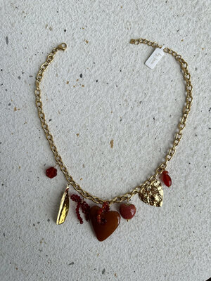 By Jam KATE NECKLACE - BROWN HEART/GOLD