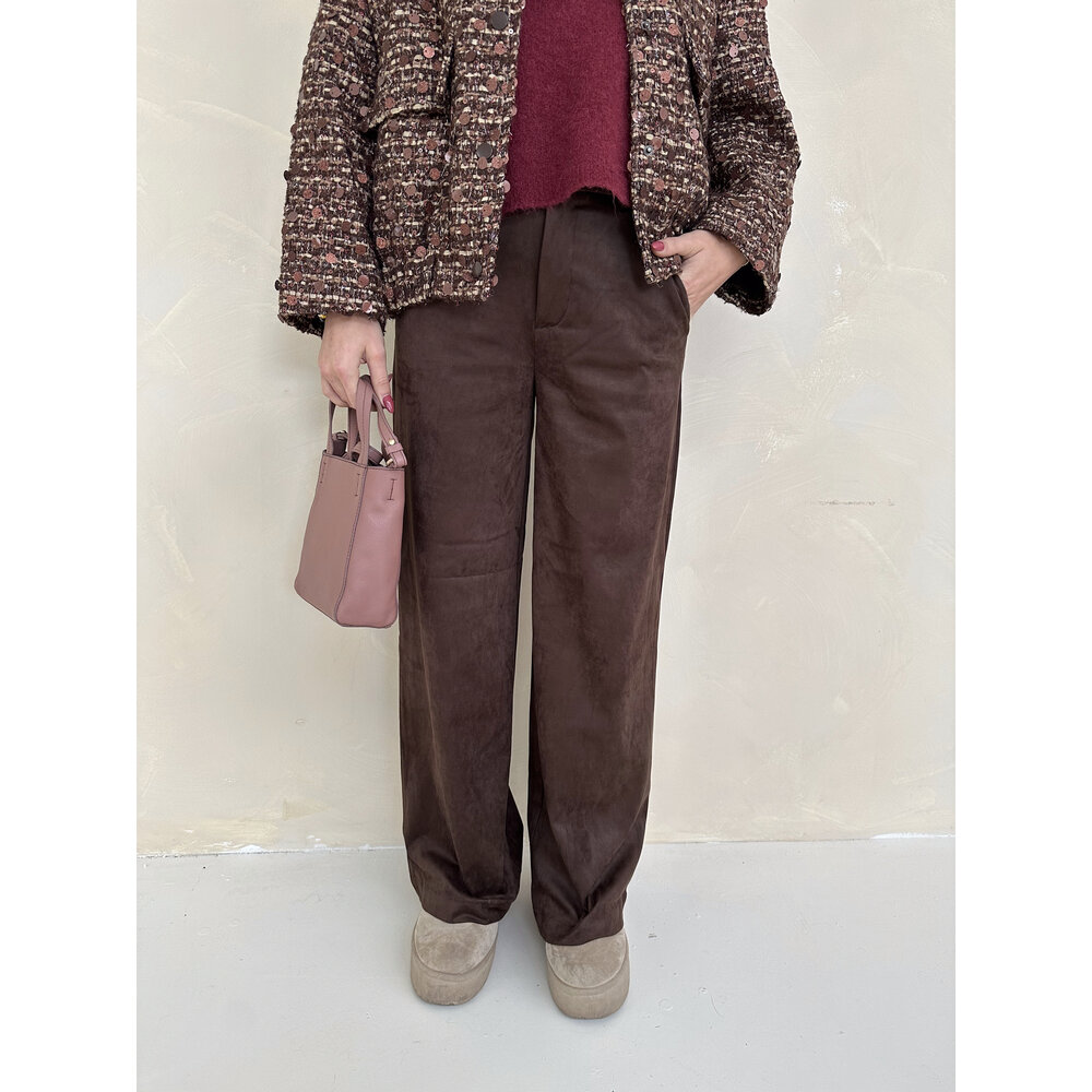 MOOS SUEDE PANTS - BROWN LOTZ & LOT MOOS SUEDE PANTS - BROWN