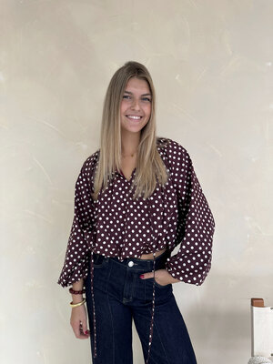 LOTZ & LOT DOTTI BALLOON TOP - BORDEAUX