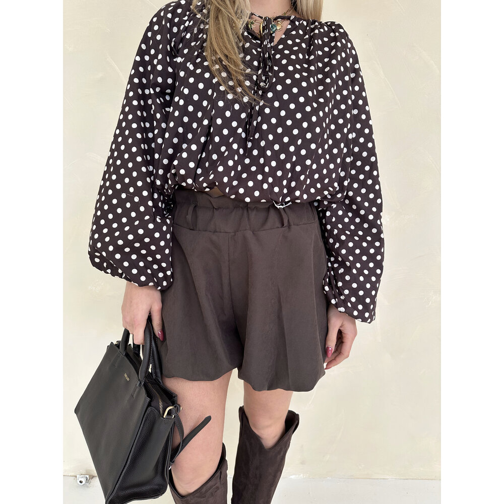 LOTZ & LOT LARA BALLOON SHORT - DARK BROWN