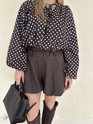 LOTZ & LOT LARA BALLOON SHORT - DARK BROWN