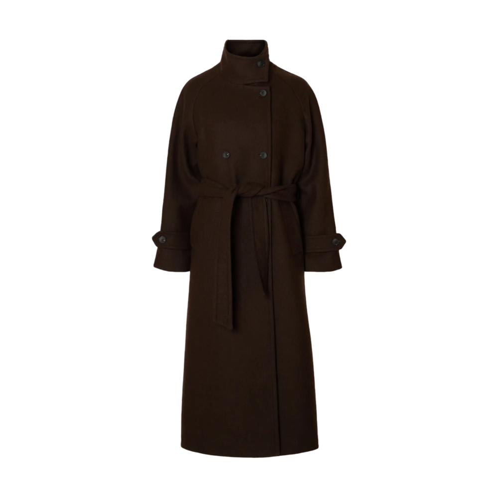 Selected Femme MADELINE MANTECO COAT - DARK BROWN