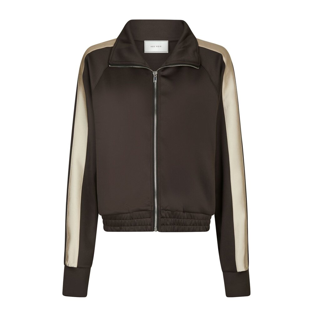 VERA TRACK SUIT BLOUSE - DARK BROWN Neo Noir VERA TRACK SUIT BLOUSE - DARK BROWN