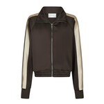 VERA TRACK SUIT BLOUSE - DARK BROWN Neo Noir VERA TRACK SUIT BLOUSE - DARK BROWN