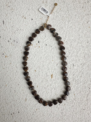 LOTZ & LOT SMALL HEART NECKLACE - BROWN