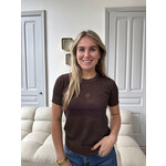 LOTZ & LOT CLARE GLITTER TOP - DARK BROWN