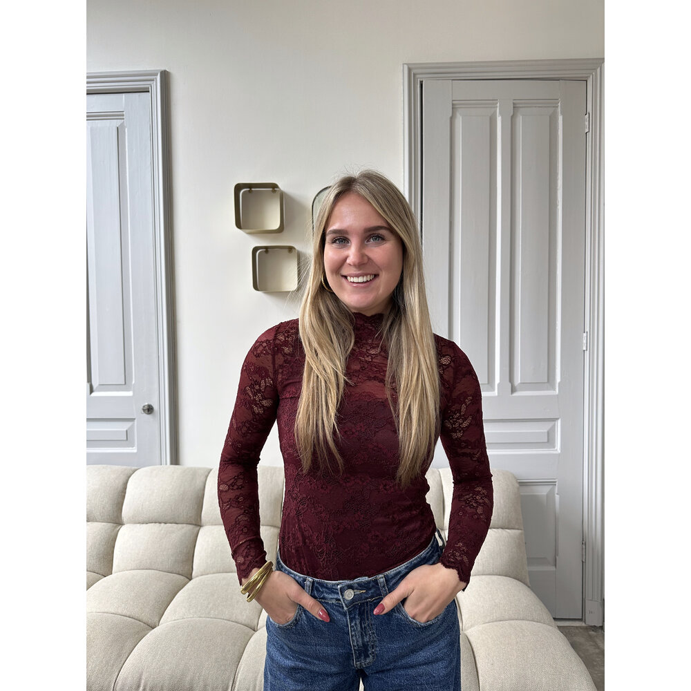 LOTZ & LOT DORA LACE TOP - BORDEUX