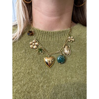 KATE NECKLACE - GREEN HEART/GOLD