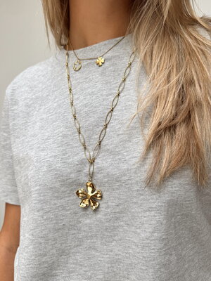By Jam FLOWER LONG NECKLACE - GOLD