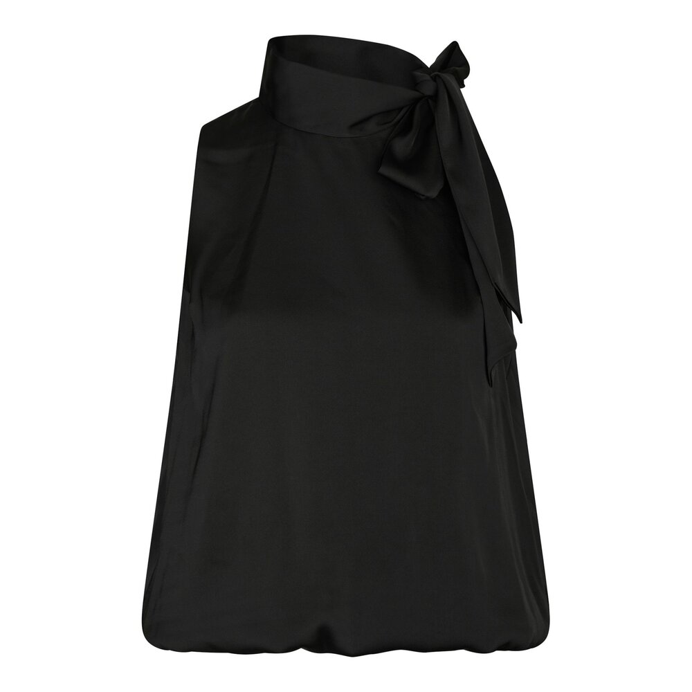 VEDA DRAPY SATIN TOP - BLACK Neo Noir VEDA DRAPY SATIN TOP - BLACK