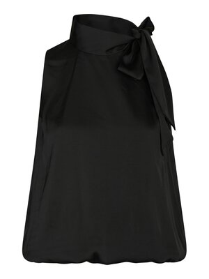 Neo Noir VEDA DRAPY SATIN TOP - BLACK