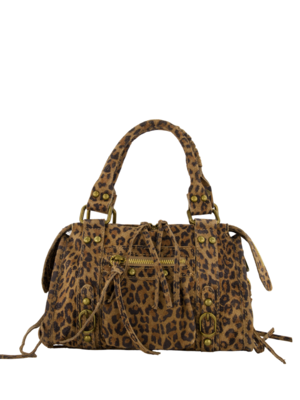 LOTZ & LOT RINA SUEDE BAG - LEOPARD