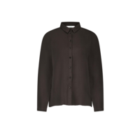 DONNA SATIN STRIPE BLOUSE - CAFE NOIR