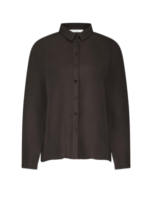 BY BAR DONNA SATIN STRIPE BLOUSE - CAFE NOIR