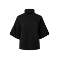 EMILA 2/4 WOOL KNIT PULLOVER - BLACK