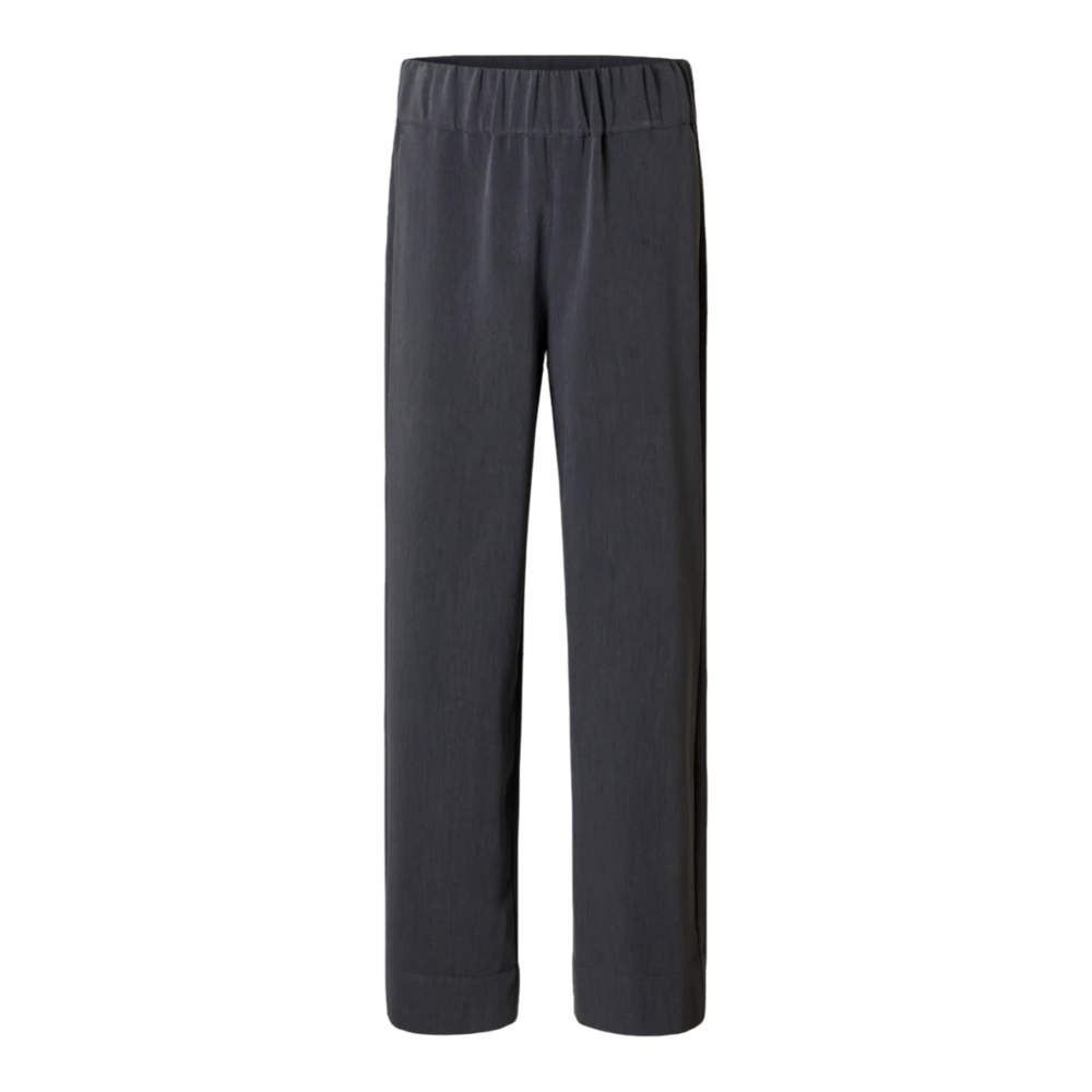 Selected Femme PATRICA WIDE PANTS - MEDIUM GREY MELANGE
