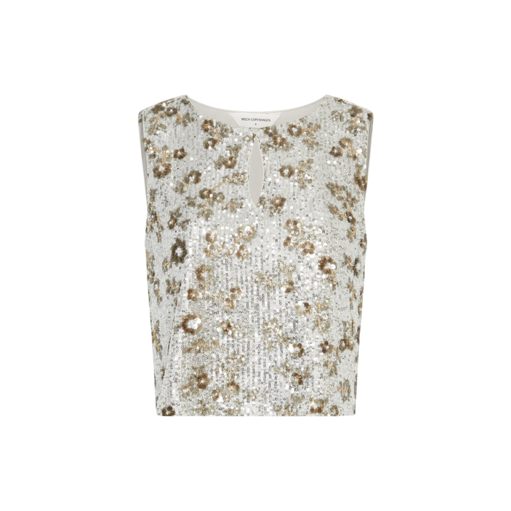 Moss Copenhagen MAGNOLIA TOP - SILVER/T COCO