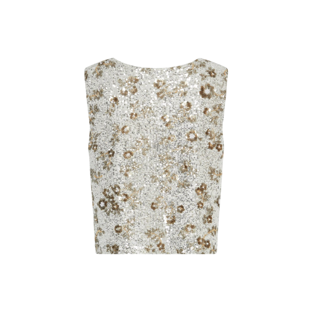 Moss Copenhagen MAGNOLIA TOP - SILVER/T COCO