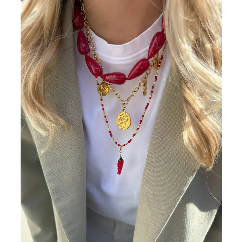 Le Veer HALO NECKLACE - RED