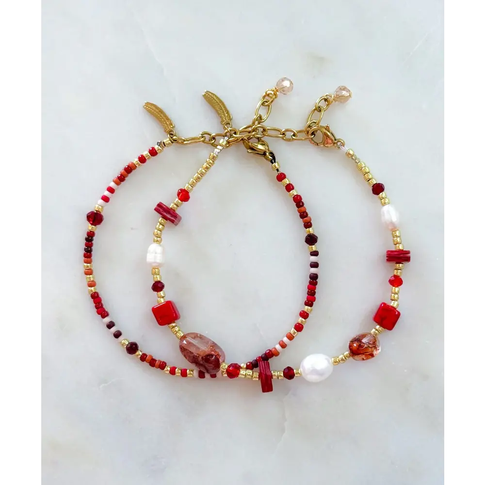 Le Veer BURNING FLAME BRACELET - RED/GOLD