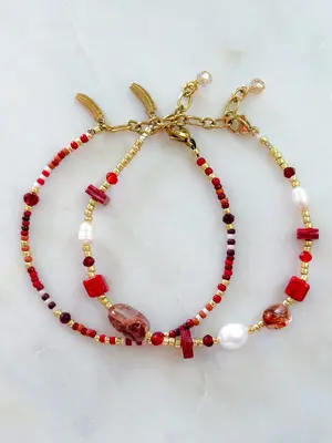 Le Veer BURNING FLAME BRACELET - RED/GOLD