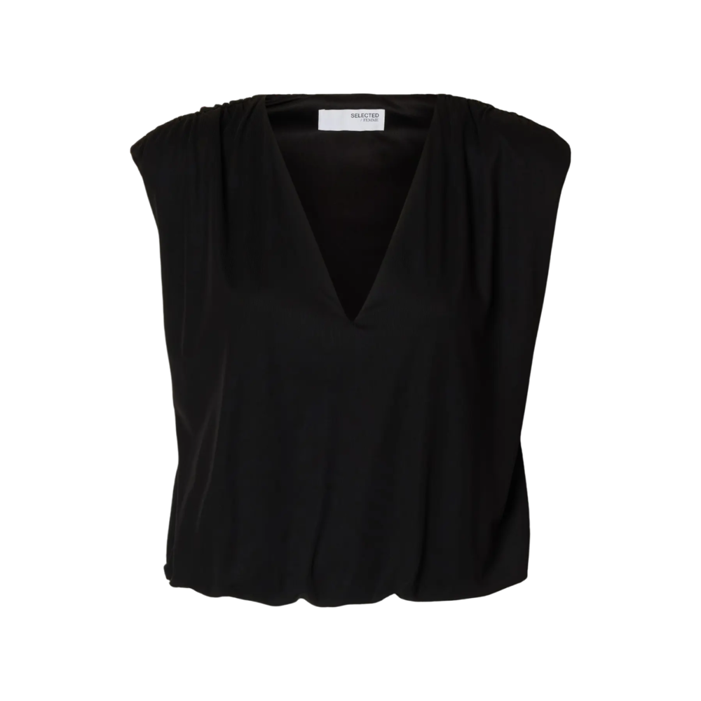 Selected Femme MIRA SS TOP - BLACK