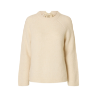 GABELLA KNIT BOW O-NECK - BIRCH