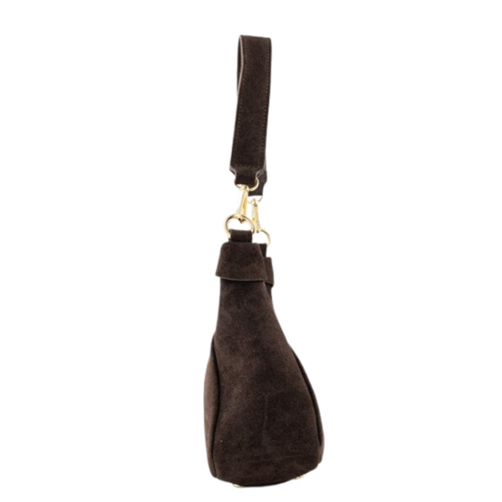 LOTZ & LOT VANYA SUEDE BAG - DARK BROWN