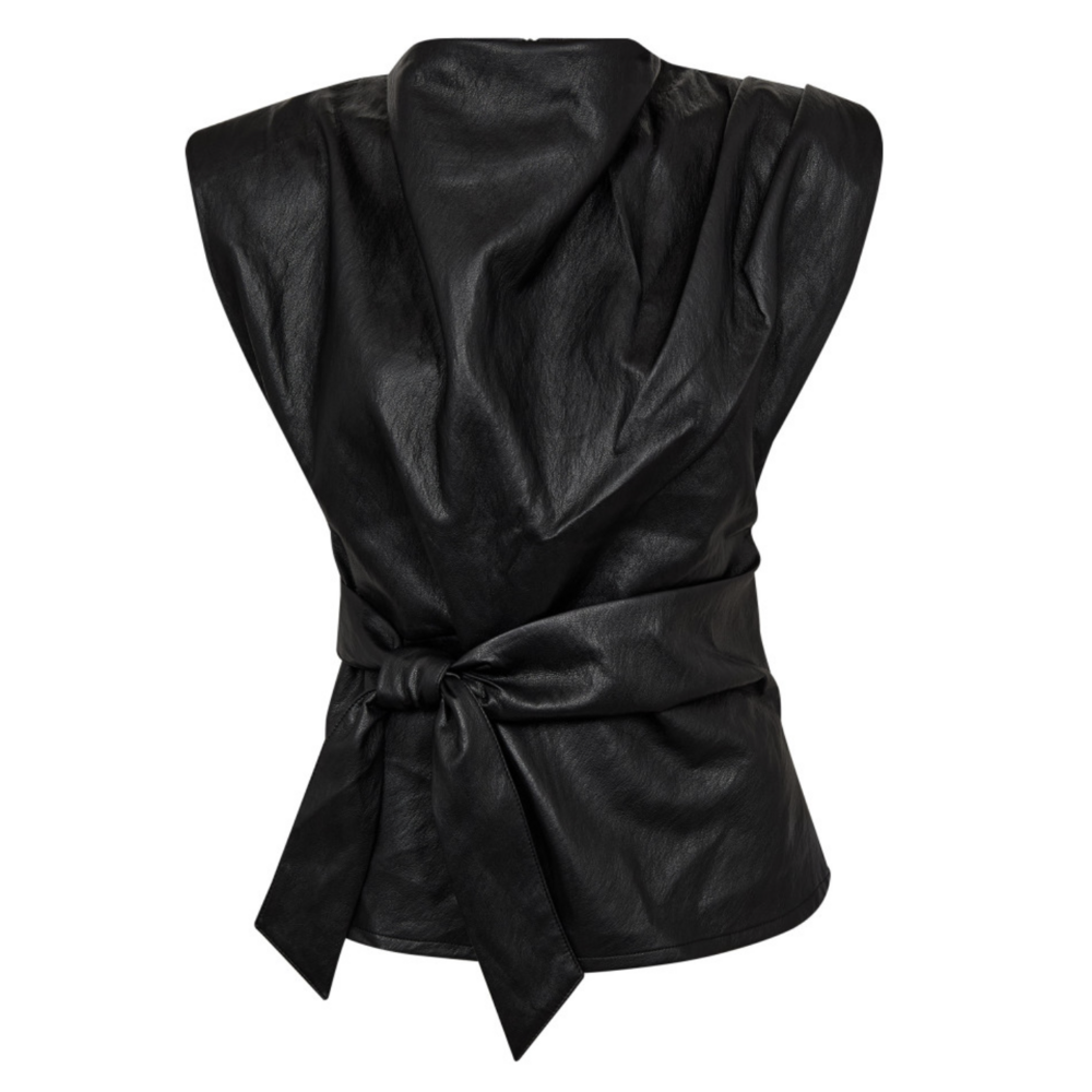 co'couture GITT PLEAT TOP - BLACK