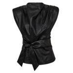 co'couture GITT PLEAT TOP - BLACK