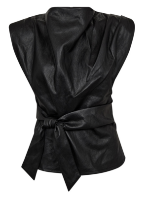 co'couture GITT PLEAT TOP - BLACK