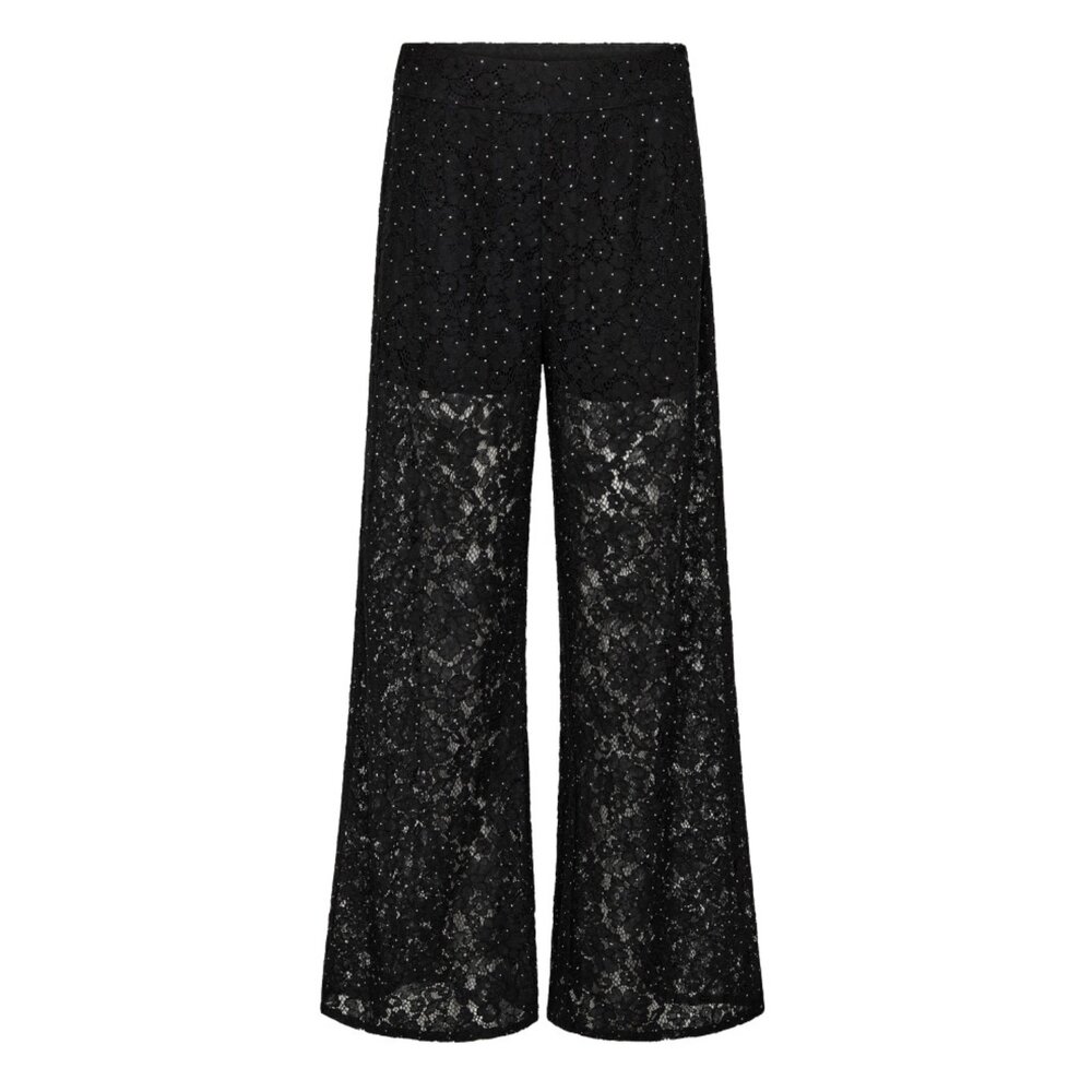co'couture SIA SIMILI LACE PANTS - BLACK