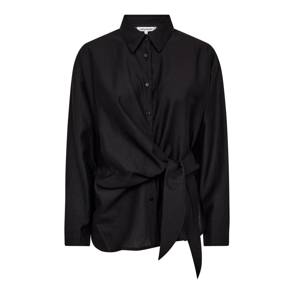 co'couture IDINA TIE SHIRT - BLACK