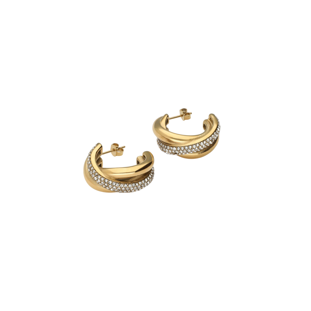 MIDNIGHT EARRINGS  - STRASS/GOLD My Jewellery MIDNIGHT EARRINGS  - STRASS/GOLD