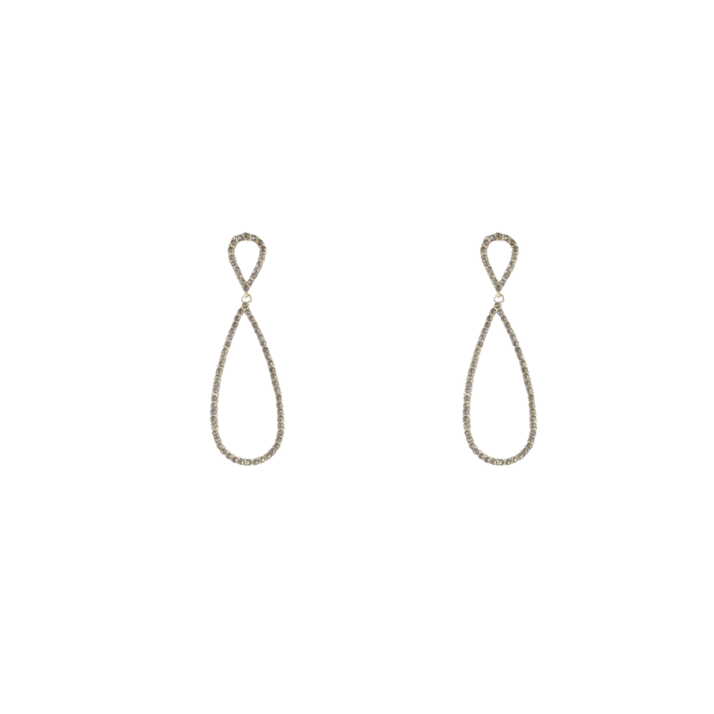 FIVA STRASS EARRINGS - GOLD/GREY Day & Eve FIVA STRASS EARRINGS - GOLD/GREY