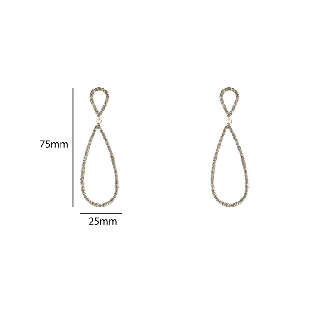 FIVA STRASS EARRINGS - GOLD/GREY Day & Eve FIVA STRASS EARRINGS - GOLD/GREY