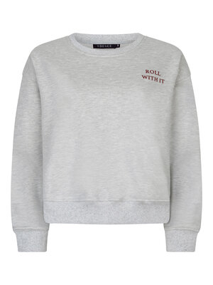 Ydence ROLL WITH IT SWEATER - GREY MELANGE Ydence ROLL WITH IT SWEATER - GREY MELANGE