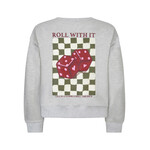 ROLL WITH IT SWEATER - GREY MELANGE Ydence ROLL WITH IT SWEATER - GREY MELANGE