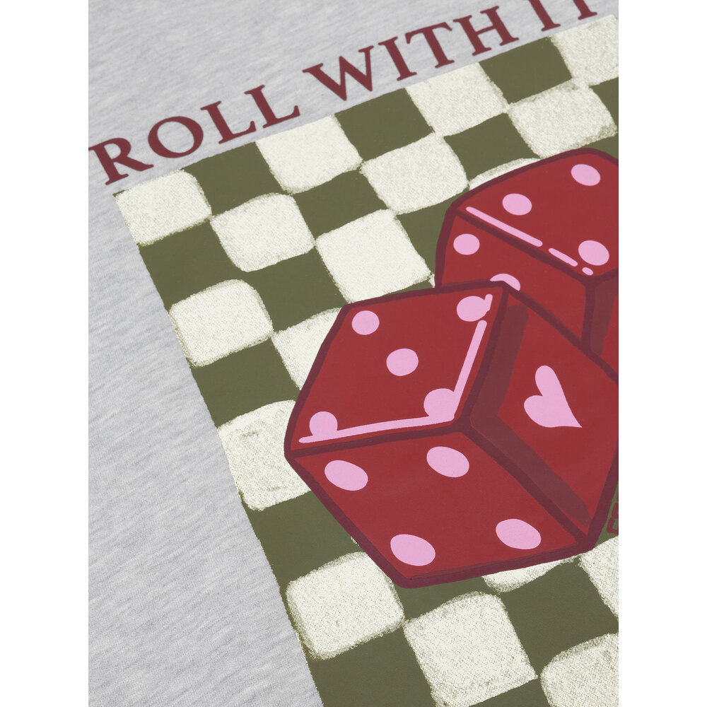 ROLL WITH IT SWEATER - GREY MELANGE Ydence ROLL WITH IT SWEATER - GREY MELANGE