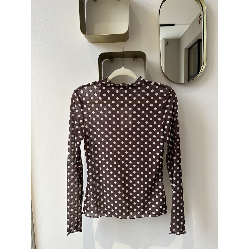 DOT MESH TOP - BROWN LOTZ & LOT DOT MESH TOP - BROWN