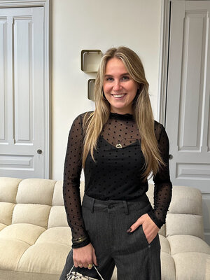 LOTZ & LOT DOT MESH TOP - BLACK LOTZ & LOT DOT MESH TOP - BLACK