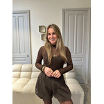 DOT MESH TOP - BROWN/ BLACK LOTZ & LOT DOT MESH TOP - BROWN/ BLACK