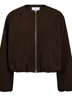 co'couture LUNA BALLOON ZIP JACKET - DARK BROWN co'couture LUNA BALLOON ZIP JACKET - DARK BROWN