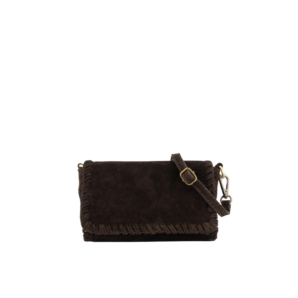 ROMEE SUEDE BAG - DARK BROWN LOTZ & LOT ROMEE SUEDE BAG - DARK BROWN