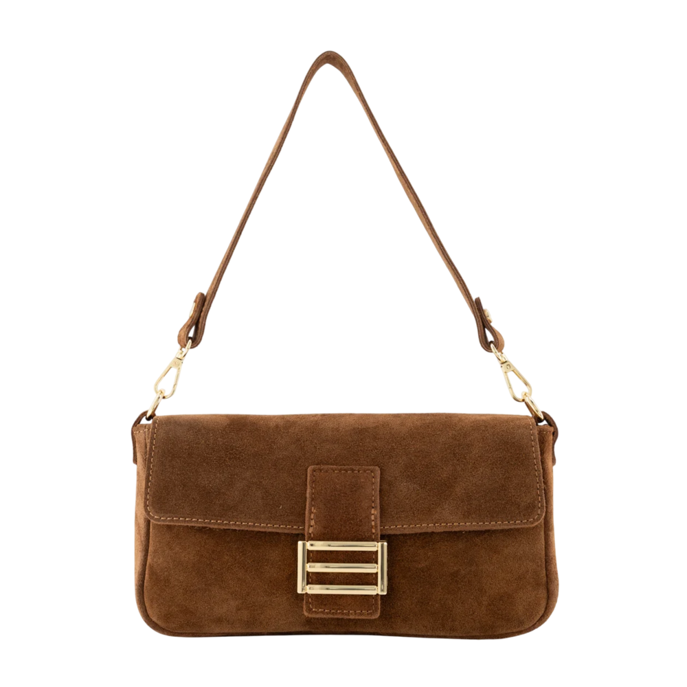 ZIRA SUEDE BAG - COGNAC LOTZ & LOT ZIRA SUEDE BAG - COGNAC