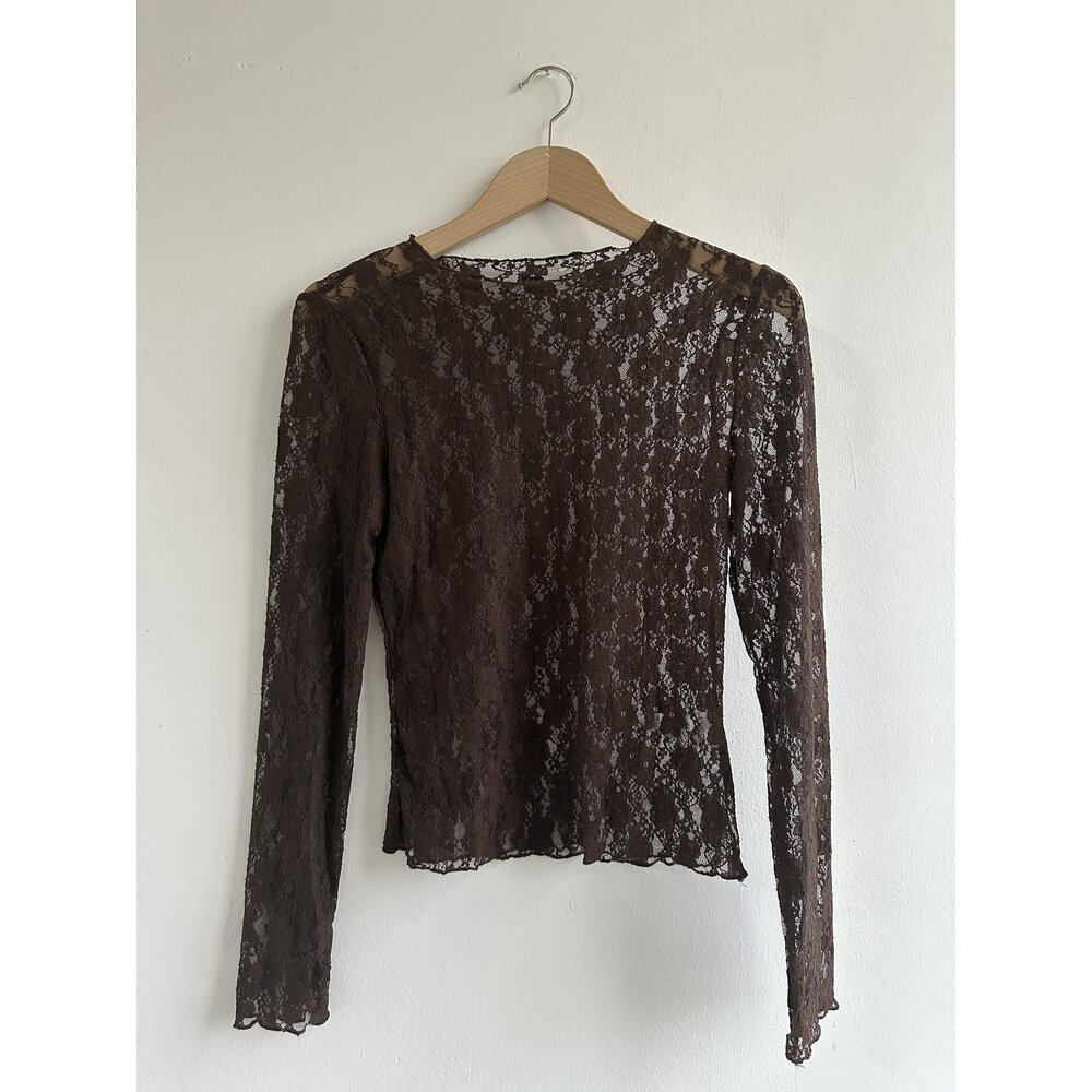 LOTZ & LOT LACE TOP - BROWN