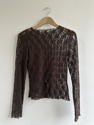 LOTZ & LOT LACE TOP - BROWN