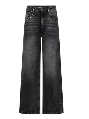 co'couture VICKY STUD WIDE LEG JEANS - BLACK co'couture VICKY STUD WIDE LEG JEANS - BLACK